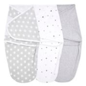 aden + anais&reg; essentials 3-Pack Twinkle Easy Wrap Swaddle Wraps in Grey