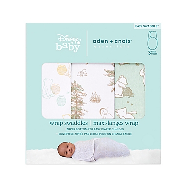 aden + anais&reg; essentials 3-Pack Disney Pooh Easy Wrap Swaddle Wraps in Grey<br />. View a larger version of this product image.