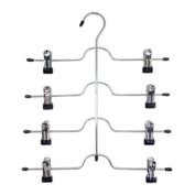 Simply Essential&trade; 4-Tier Skirt/Pant Hanger in Black/Chrome