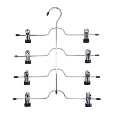 Simply Essential&trade; 4-Tier Skirt/Pant Hanger in Black/Chrome. View a larger version of this product image.