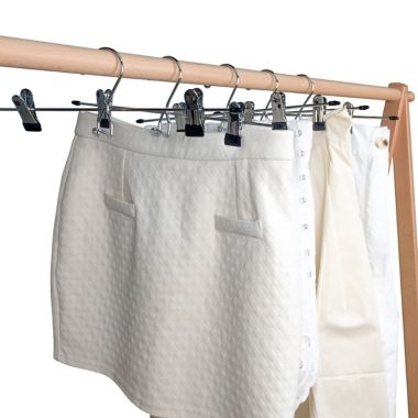 Simply Essential&trade; Chrome Skirt Hangers (Set of 4). View a larger version of this product image.