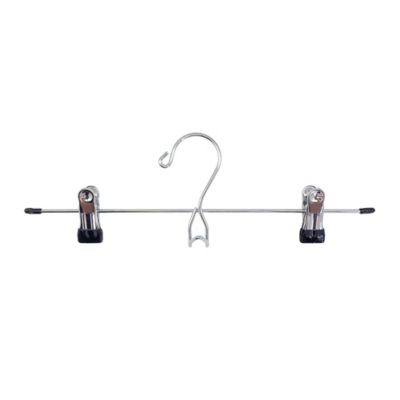 Simply Essential&trade; Skirt/Pant Hangers with Clips in Chrome/Black (Set of 4)