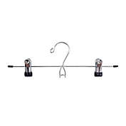 Simply Essential&trade; Skirt/Pant Hangers with Clips in Chrome/Black (Set of 4)