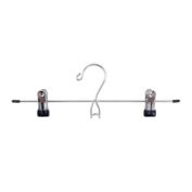 Simply Essential&trade; Skirt/Pant Hangers with Clips in Chrome/Black (Set of 4)