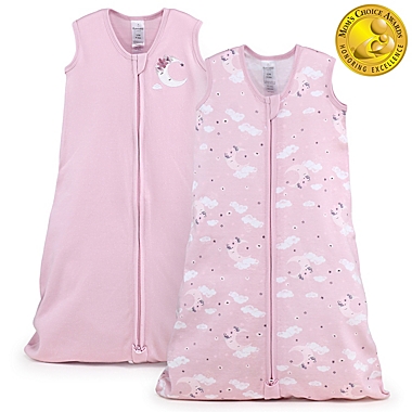 The PeanutShell&trade; 2-Pack Moon Wearable Blankets in Pink. View a larger version of this product image.