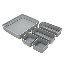 Simply Essential™ 5-Piece Organizer Set in Grey