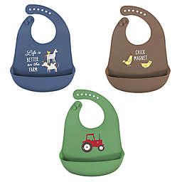 Hudson Baby® 3-Pack Tractor Silicone Bibs