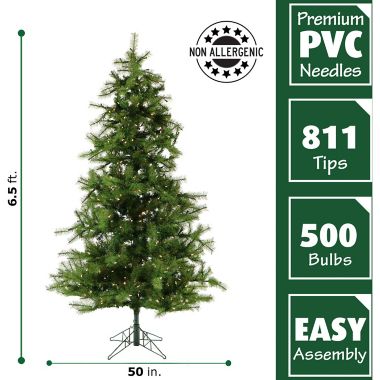 Fraser Hill Farm Southern Peace Pine Pre-Lit Artificial Christmas Tree ...