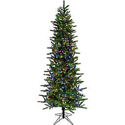 Fraser Hill Farm 6.5-Foot Carmel Pine Pre-Lit Artificial Christmas Tree in Green