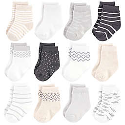 Touched by Nature 12-Pack Stars Organic Cotton Socks in Cream