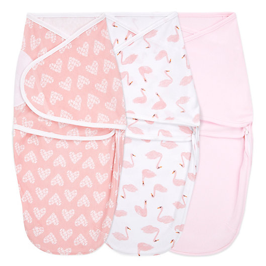 Alternate image 1 for aden + anais® essentials 3-Pack iBriar Rose Easy Wrap Swaddle Wraps in Pink