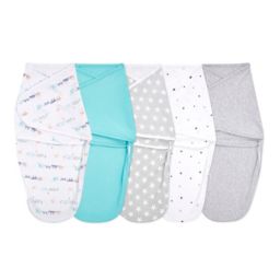 aden + anais® essentials 5-Pack Starlit Easy Wrap Swaddle Wraps in Green