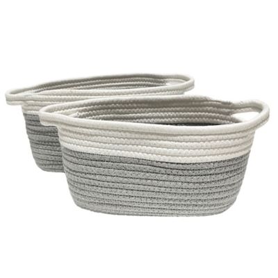 Levtex Baby&reg; Rope Storage Baskets in Grey/White (Set of 2)