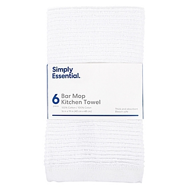 Simply Essential&trade; Bar Mop Kitchen Towels in White (Set of 6). View a larger version of this product image.