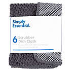 Alternate image 2 for Simply Essential&trade; Scrubber Dish Cloths in Grey (Set of 6)