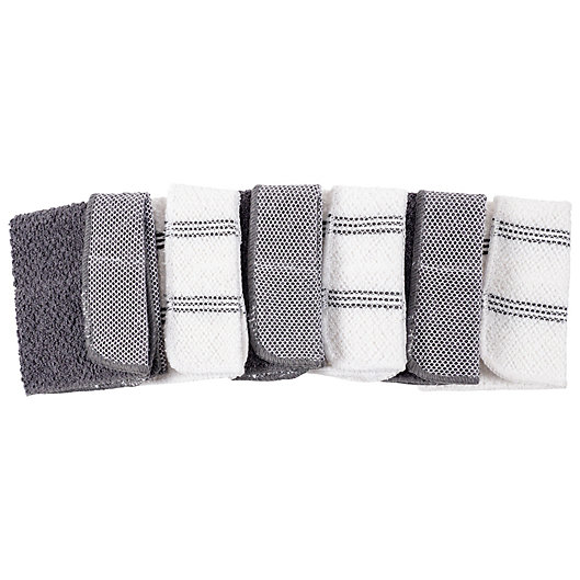 Alternate image 1 for Simply Essential™ Scrubber Dish Cloths in Grey (Set of 6)
