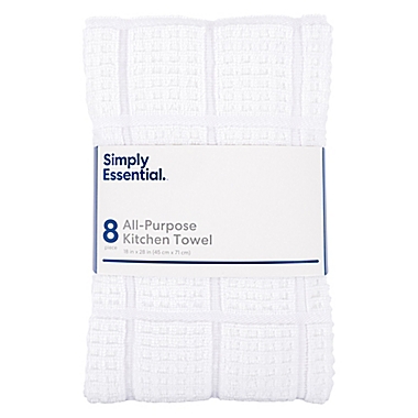 Simply Essential&trade; All Purpose Kitchen Towels in White (Set of 8). View a larger version of this product image.