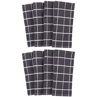 Simply Essential&trade; All Purpose Kitchen Towels in Grey (Set of 8). View a larger version of this product image.