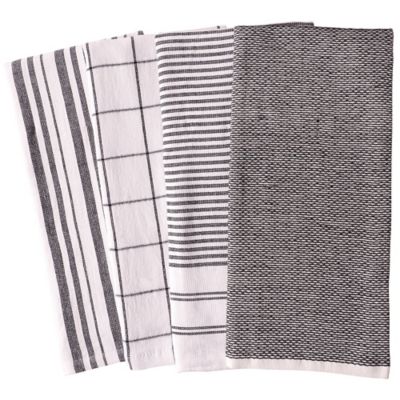 Our Table&trade; Select Dual Sided Kitchen Towels in Black (Set of 4)