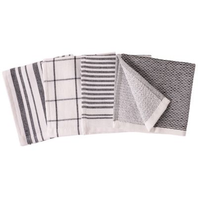 Our Table&trade; Select Dual Sided Dish Cloths in Black (Set of 4)