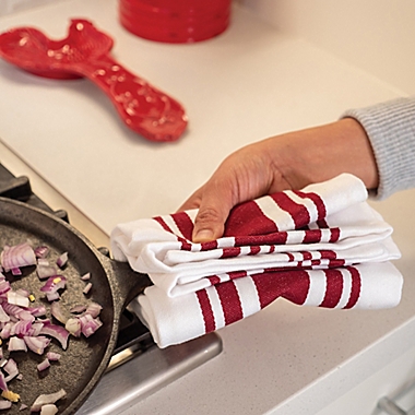 Our Table&trade; Select Multi Purpose Kitchen Towels in Haute Red (Set of 4). View a larger version of this product image.