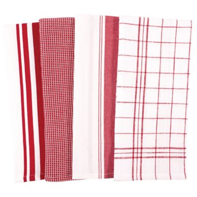 Our Table&trade; Select Multi Purpose Kitchen Towels in Haute Red (Set of 4)