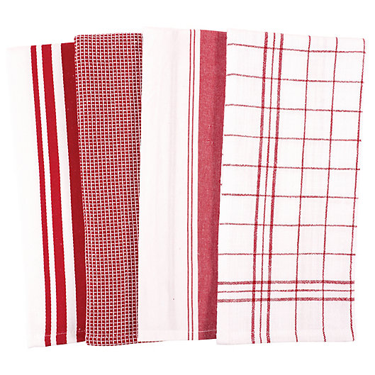 Alternate image 1 for Our Table™ Select Multi Purpose Kitchen Towels in Haute Red (Set of 4)