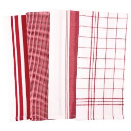 Our Table™ Select Multi Purpose Kitchen Towels in Haute Red (Set of 4)