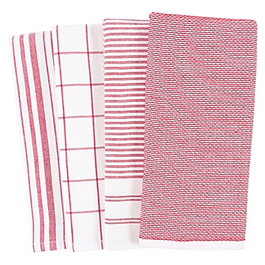 Our Table&trade; Select Dual Sided Kitchen Towels in Haute Red (Set of 4). View a larger version of this product image.