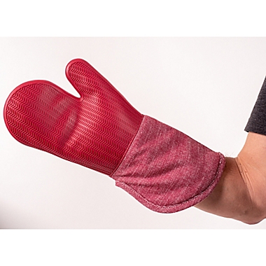 Our Table&trade; Select Silicone Oven Mitt in Haute Red. View a larger version of this product image.