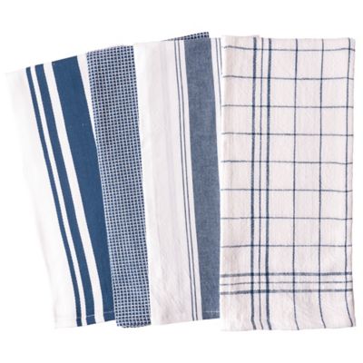 Dog Kitchen TowelMulti-Color CottonGreen or Blue StripedPictorial 