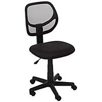 Rolling 360-degree Swivel Base Smooth Rolling Casters Office Chair (Black)