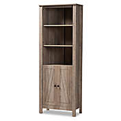 Baxton Studio Aubin Wooden 2-Door Bookcase in Natural Oak