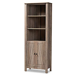 Baxton Studio Aubin Wooden 2-Door Bookcase in Natural Oak