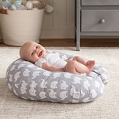 Boppy&reg; Elephant Love Newborn Lounger in Grey. View a larger version of this product image.
