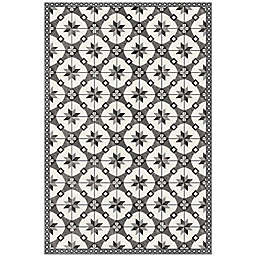 American Art Decor Mosaic Tile Vinyl Floor Mat in White