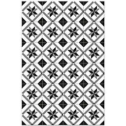American Art Decor 24-Inch x 36-Inch Mosaic Tile Floor Mat in Black/White