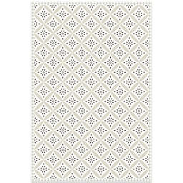 American Art Decor Mosaic Tile Vinyl Floor Mat in White/Grey