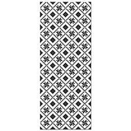 American Art Decor 24-Inch x 60-Inch Mosaic Tile Floor Runner in Black/White