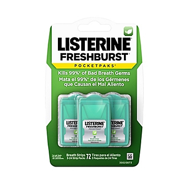 Listerine&reg; Pocketpaks&reg; 72-Count Breath Strips in Fresh Burst. View a larger version of this product image.