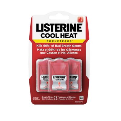 Listerine Pocketpaks 3-Pack 24-Count Cool Heat Breath Strips In Cinnamon
