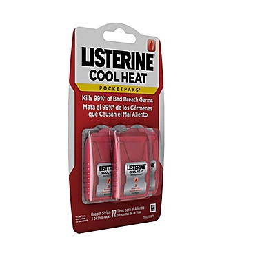 Listerine&reg; PocketPaks&reg; 3-Pack 24-Count Cool Heat Breath Strips in Cinnamon. View a larger version of this product image.