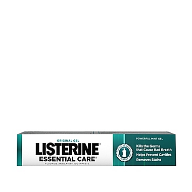 Listerine&reg; 4.2 oz. Essential Care Toothpaste in Powerful Mint Gel. View a larger version of this product image.
