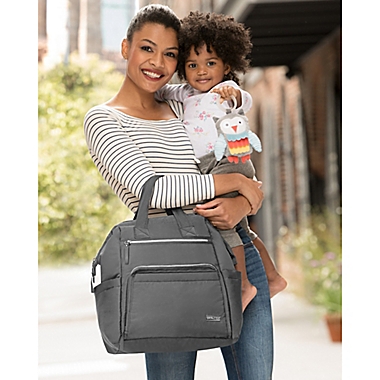 SKIP*HOP&reg; Mainframe Wide Open Diaper Backpack in Charcoal. View a larger version of this product image.