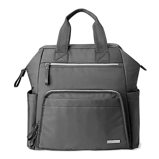 Alternate image 1 for SKIP*HOP® Mainframe Wide Open Diaper Backpack in Charcoal