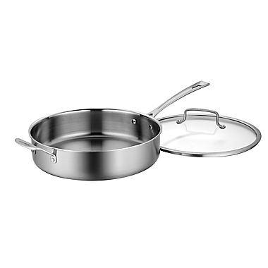 Details about   Cuisinart Chef's Classic Stainless 5-Quart Saute Pan w Helper Handle & Lid Red 