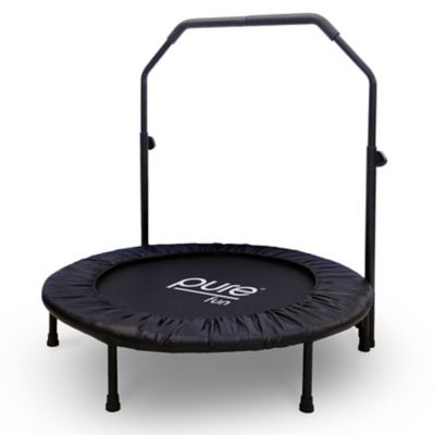 Pure Fun&reg; 40-Inch Bungee Exercise Trampoline with Handrail in Black