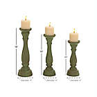 Alternate image 5 for Ridge Road D&eacute;cor Traditional Wood Candle Holders in Green (Set of 3)