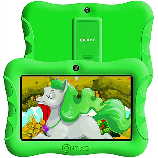Alternate image 1 for Contixo 7-Inch 32 GB Wi-Fi Learning Pre-Load App and Kids-Proof Case Kids Tablet in Green