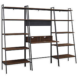 Forest Gate 3-Piece Urban Ladder Desk and Shelves in Dark Walnut